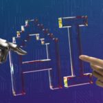 “내 손안의 건강 비서”…AI 기반 건강 관리, 일상에 자리 잡는다 robot and human hands reaching toward ai text